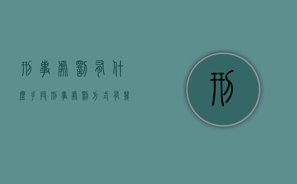 刑事处罚有什么手段（刑事处罚方式有几种）