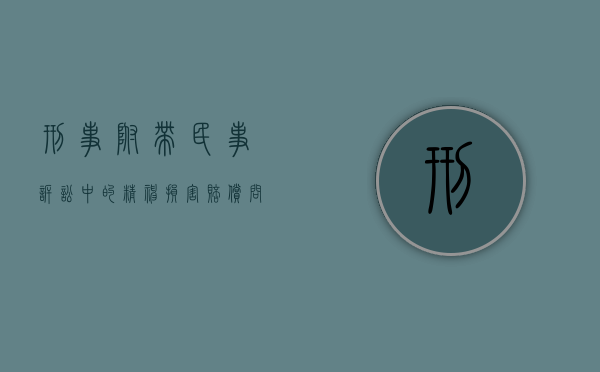 刑事附带民事诉讼中的精神损害赔偿问题（刑事附带民事诉讼精神损害赔偿的学说）