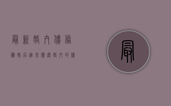 最新婚内债务离婚后谁来偿还（婚内的债务离婚怎么分）