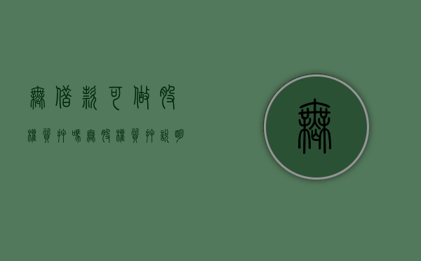 无借款可做股权质押吗（无股权质押说明书模板）