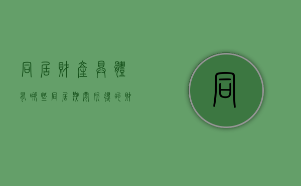 同居财产具体有哪些（同居期间所得的财产如何处理）