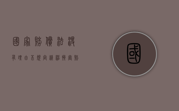 国家赔偿法没有理由不规定精神损害赔偿（不能要求精神损害赔偿）