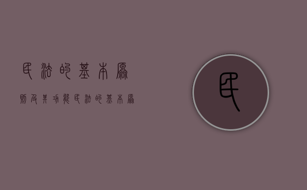 民法的基本原则及其功能（民法的基本原则概述）
