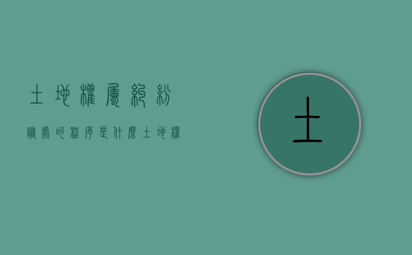 土地权属纠纷调处的程序是什么（土地权属纠纷调处的程序包括）