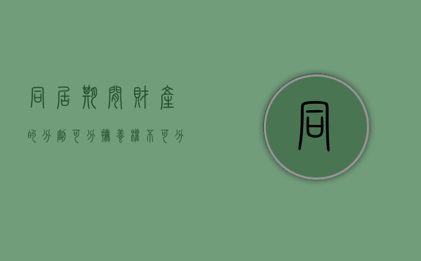 同居期间财产的分割--可分抚养权,不可分财产（同居期间哪些财产可以分割）
