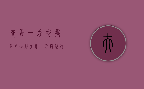 夫妻一方的投资咋分割（夫妻一方投资收益）