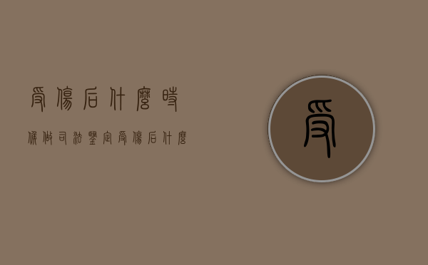 受伤后什么时候做司法鉴定（受伤后什么时候做鉴定）