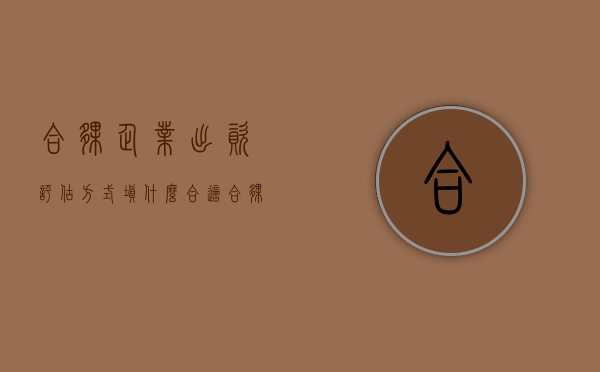 合伙企业出资评估方式填什么合适（合伙人出资评估方式）