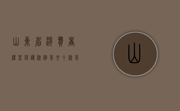 山东省消费者权益保护条例第六十条第二款（山东省消费者权益保护条例全文）