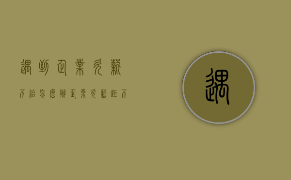 遇到企业欠薪不给怎么办（企业欠薪拒不支付怎么办）