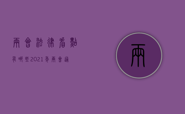 两会法律看点有哪些（2021年两会通过的法律）