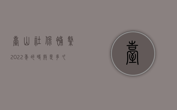 台山社保补缴2022年的时效是多久？（台山市个人社保每月交多少钱?）