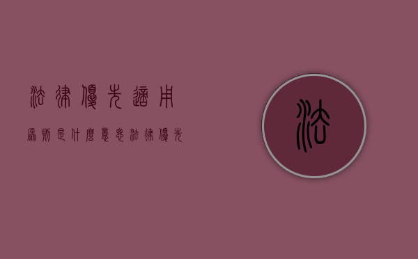法律优先适用原则是什么意思（法律优先中的法律指的是）