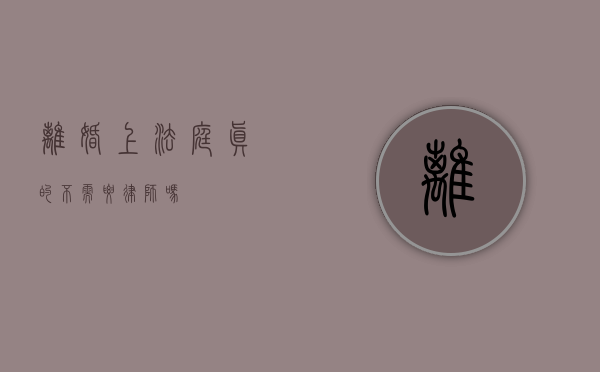离婚上法庭，真的不需要律师吗？