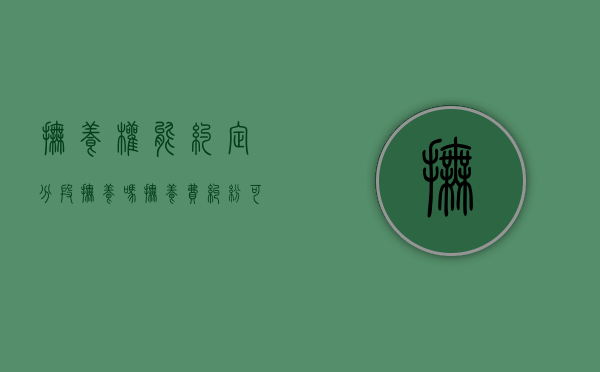 抚养权能约定分段抚养吗（抚养费纠纷可以申请法律援助吗）