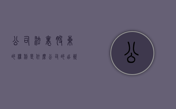 公司法里股东的权利是什么（公司的出资人和股东有什么区别）