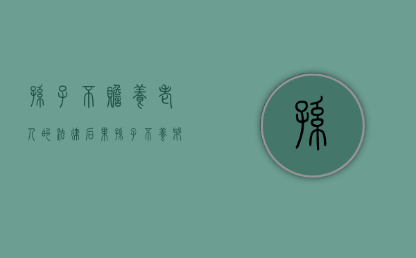 孙子不赡养老人的法律后果（孙子不养爷爷奶奶合法吗）
