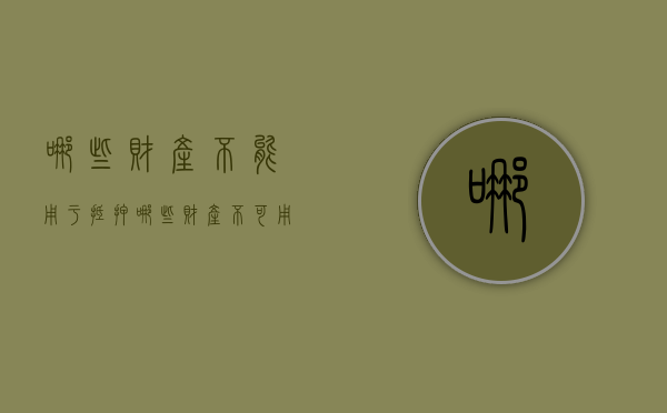 哪些财产不能用于抵押（哪些财产不可用于抵押）