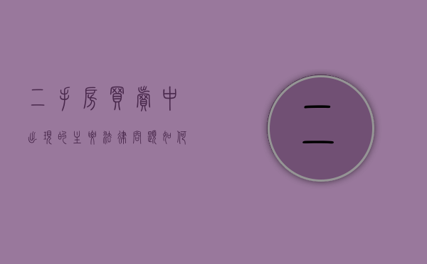 二手房买卖中出现的主要法律问题如何解决
