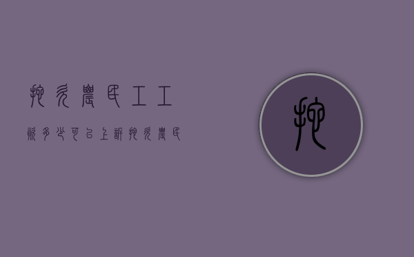 拖欠农民工工资多少可以上诉（拖欠农民工工资多少钱负法律责任）