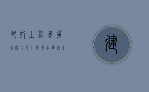 建设工程质量保证金是什么意思（建设工程质量保证保险条款）