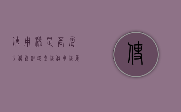 使用权是否属于传统知识产权（使用权属于什么）