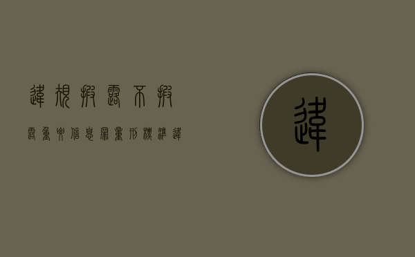 违规披露不披露重要信息罪量刑标准（违规披露,不披露重要信息罪量刑多少）