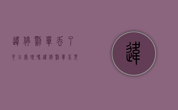 违停罚单丢了可以处理吗（违停罚单不见了咋办?）