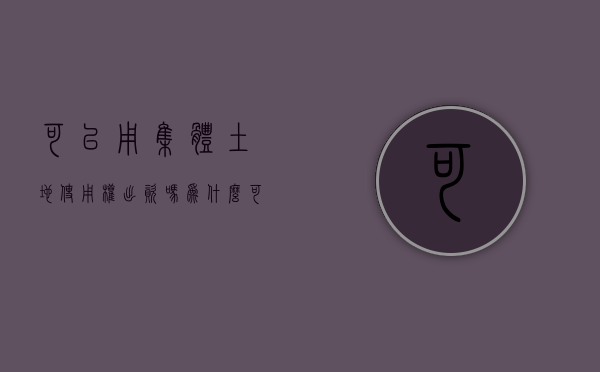 可以用集体土地使用权出资吗为什么（可以用集体土地使用权出资吗合法吗）