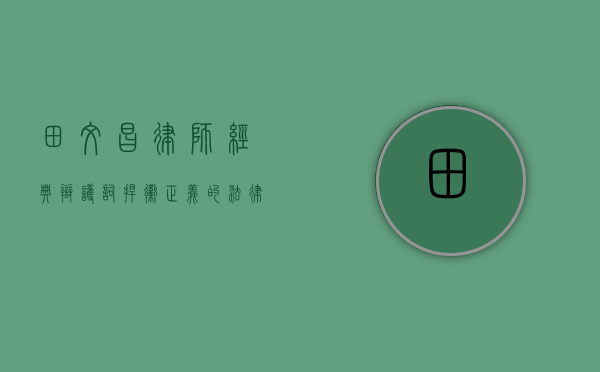 田文昌律师经典辩护词，捍卫正义的法律智慧