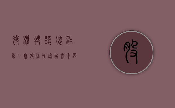 股权转让应注意什么（股权转让过程中需要注意哪些问题）