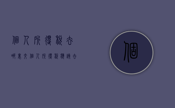 个人所得税去哪里交（个人所得税应该去哪交）