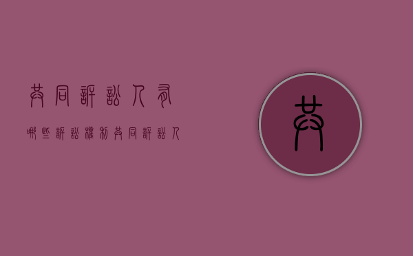 共同诉讼人有哪些诉讼权利（共同诉讼人承担什么责任）