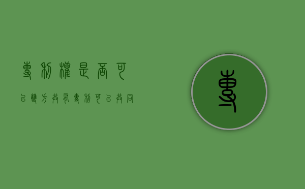 专利权是否可以双方共有（专利可以共同申请吗）