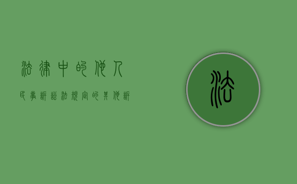 法律中的他人（民事诉讼法规定的其他诉讼参与人）