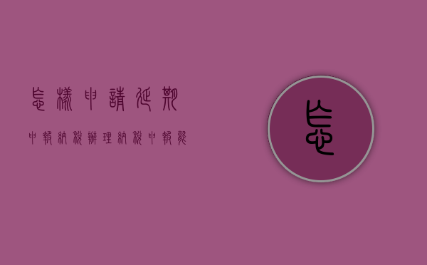 怎样申请延期申报纳税（办理纳税申报能不能延期）