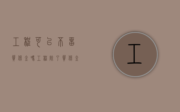 工程可以不留质保金吗（工程除了质保金还有什么金）