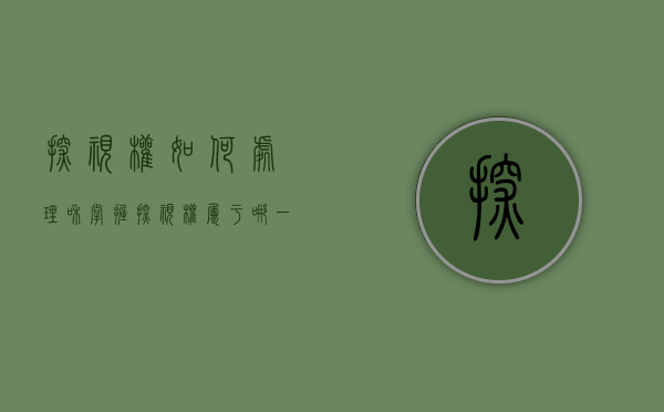 探视权如何处理和掌握（探视权属于哪一种案件）