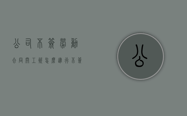 公司不签劳动合同开工资怎么进行（不签劳动合同的工资）