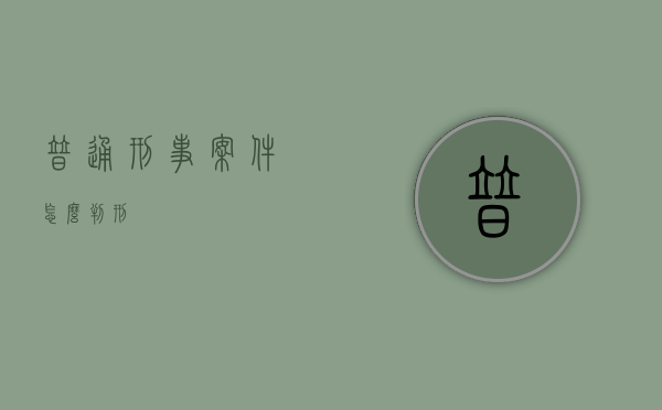 普通刑事案件怎么判刑