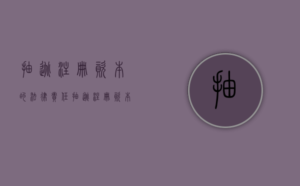 抽逃注册资本的法律责任（抽逃注册资本的认定）