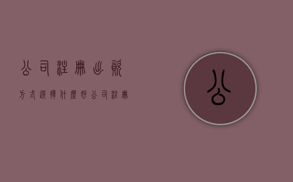 公司注册出资方式选择什么好（公司注册出资方式选择什么 要实缴吗）