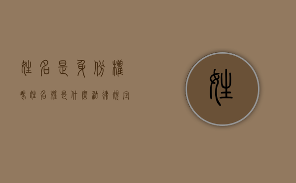 姓名是身份权吗（姓名权是什么法律规定的）