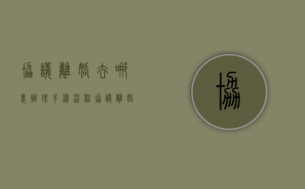 协议离婚去哪里办理手续流程（协议离婚该去哪里办理）