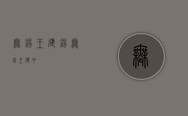 无锡王建锡（无锡王建中）