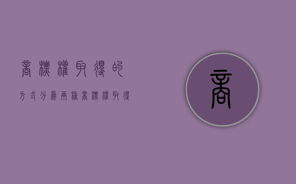 商标权取得的方式分为两种（商标权取得的基本原则是什么）