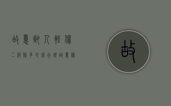 故意致人轻伤二级赔多少钱合理？（故意伤害轻伤二级需赔给对方多少钱私了）