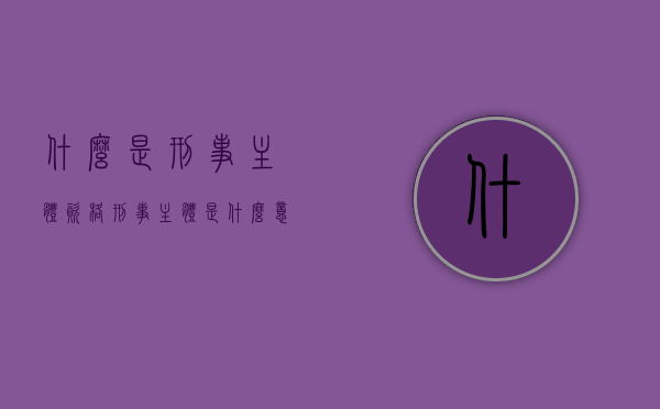 什么是刑事主体资格（刑事主体是什么意思）