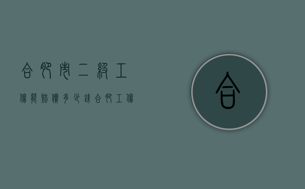 合肥市二级工伤能赔偿多少钱（合肥工伤九级伤残赔偿金是多少?）