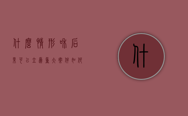 什么情形和后果可以立为重大案件（如何认定重大刑事案件）
